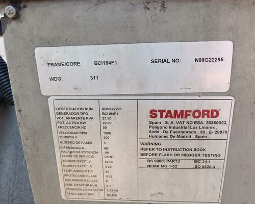 STAMFORD BCI 184 F1 Diesel generátor 31 KW